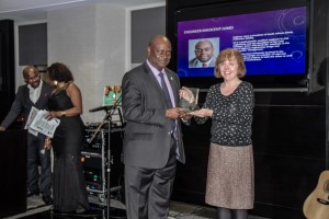 Engineer Gabriel MD & CEO Nigeria Federal Road Agency Winner of Leadership in Infrastructure Award Presented by MP Ann McKechin MP Glasgow North